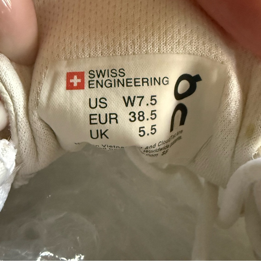 White Athletic Sneakers by On. Lightweight Cloudtec Swiss engineering. Sz 7.5. - Picture 2 of 5